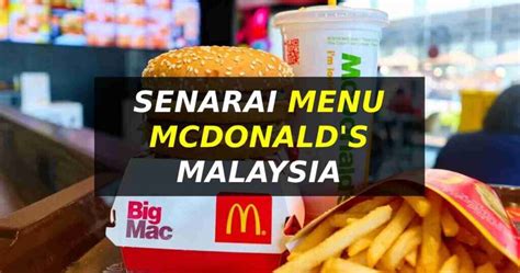 Menu Mcdonalds Malaysia