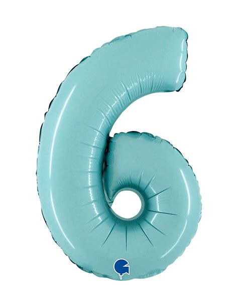 Globo Numero 6 De 36cm Azul Baby Mediana De Foil Poliamida G14066PB