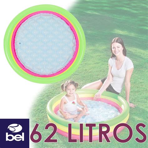 Piscina Infantil 62 Litros Inflável Puff Colors 3 Anéis Belfix