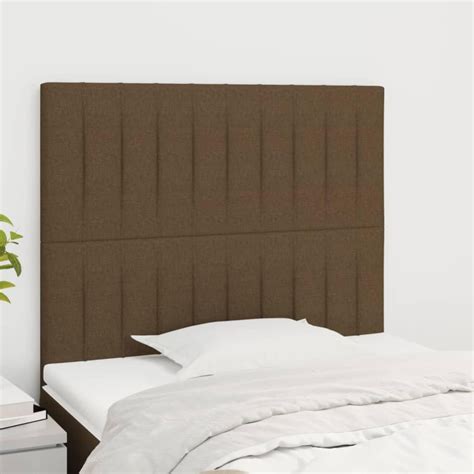 Têtes De Lit 2 Pcs Décoration Murale Marron Foncé 90x5x7888 Cm Tissu