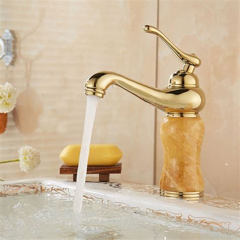 Pvd Vacuum Coating Jade Basin Faucet Brass Mixer Cold And Hot Kitchen