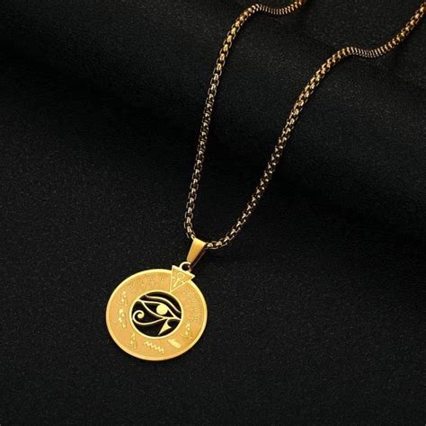 Collier Œil D Horus Pour Homme En Acier Inoxydable Avec Pendentif En