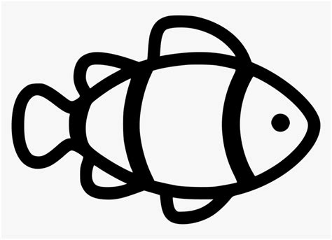 Clown Fish - Transparent Fish Outline Png, Png Download - kindpng