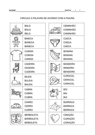 2 Circule A Palavra De Acordo A Figura B E C1 1 PDF