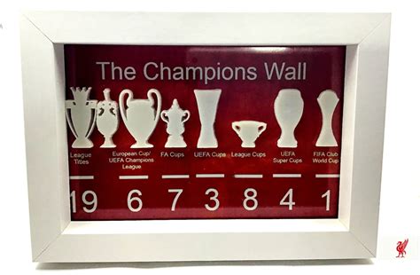 Liverpool Fc Champions Wall Frame 3d Trophies Etsy