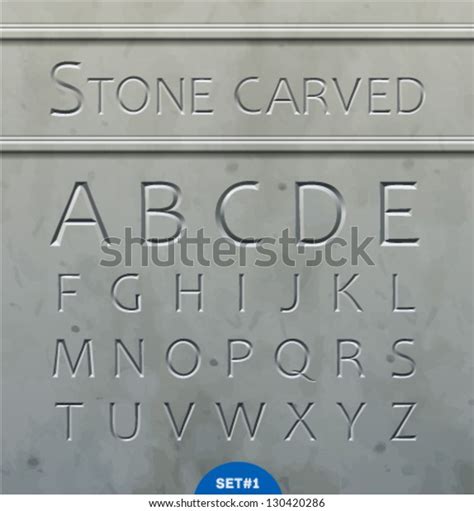 Stone Carved Alphabet Stock Vector Royalty Free 130420286 Shutterstock