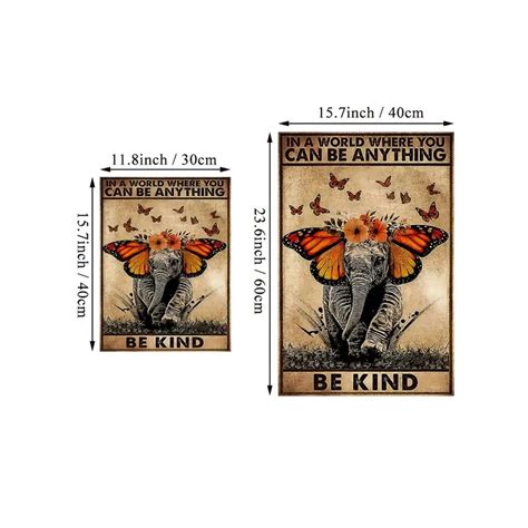 Vintage Elephant Butterfly Poster Mental Health Wall Art Temu