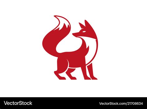 Red fox logo design Royalty Free Vector Image - VectorStock