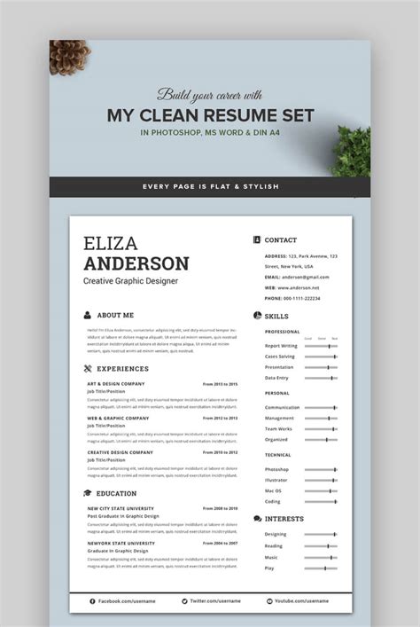 25 Attractive Eye Catching Resume Cv Templates With Stylish Aesthetics