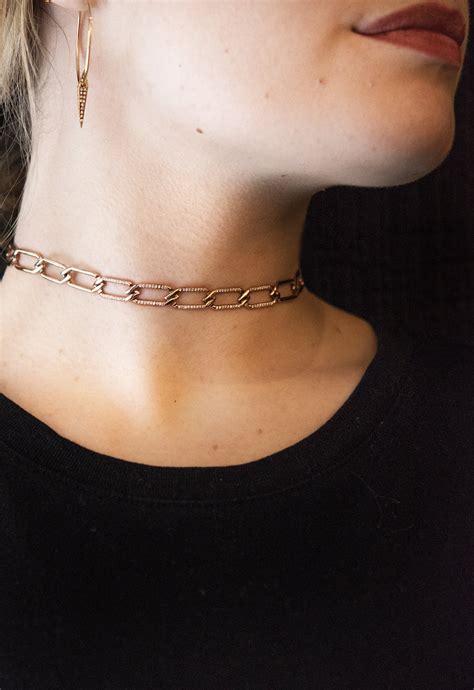 Chain Link Choker in 14k Gold – Wendy Nichol