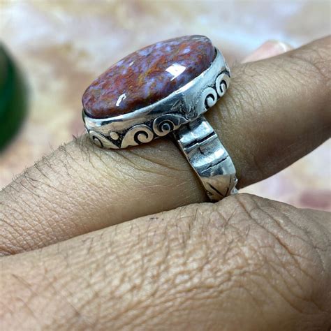 sultani 925 sterling Silver mens ring Natural Yemen Agate Aqeeq عقيق