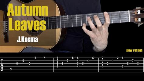 Autumn Leaves Guitar Tutorial Tab Youtube