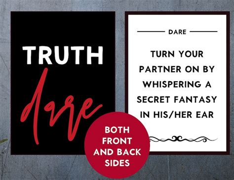 Sex Game Sexy Truth Or Dare Printable Sex Games Etsy