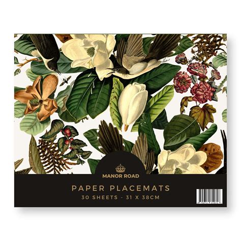 Magnolia Blooms Paper Placemat Pad Manor Road