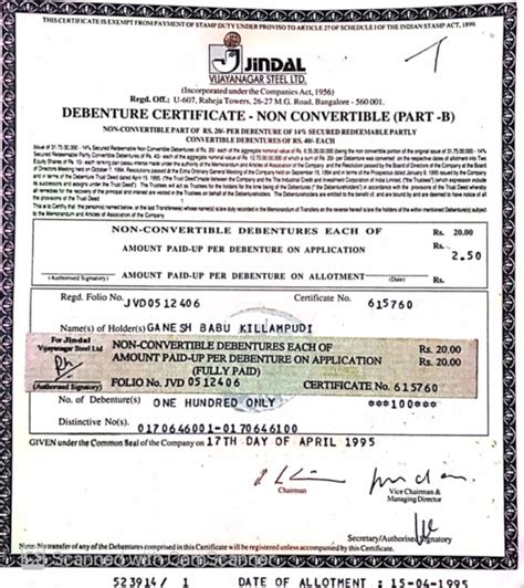 Jindal Vijaynagar Steel Ltd — Request For A New Certificate