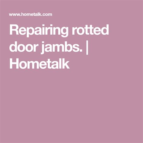 Repairing Rotted Door Jambs Hometalk Sliding Pantry Doors Craft