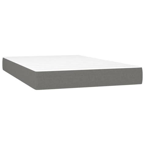 Drfeify Lit Sommier Tapissier Avec Matelas Gris Fonc X Cm Tissu