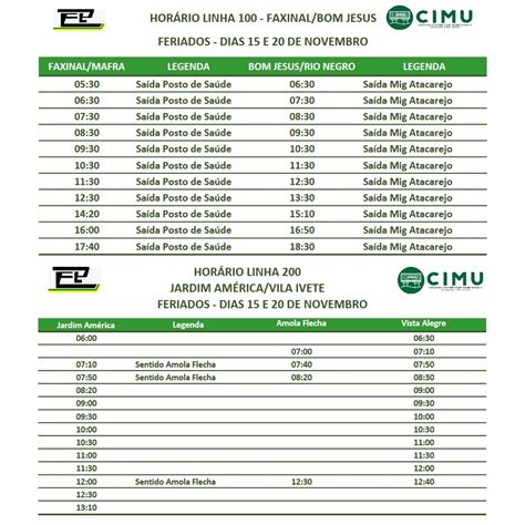 CIMU divulga os horários do transporte público para os próximos