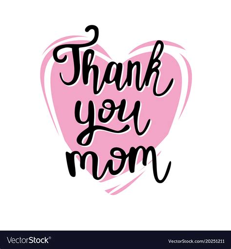 Thank you mom poster Royalty Free Vector Image