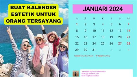 Cara Mudah Membuat Kalender Estetik Youtube