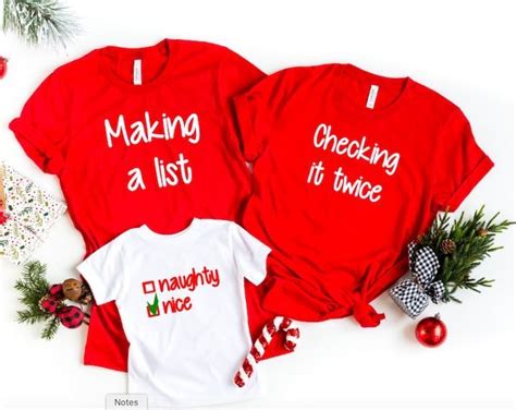 Making a List, Matching Holiday Family Tees, Funny Family Christmas ...