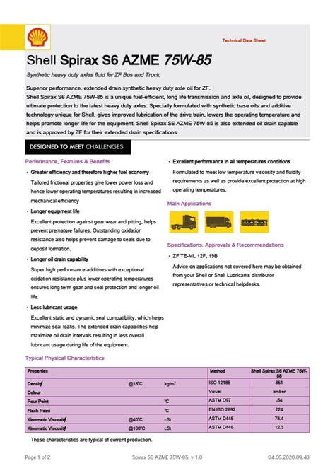 Shell Spirax S6 AZME 75W 85 Öle Fette und Schmierstoffe