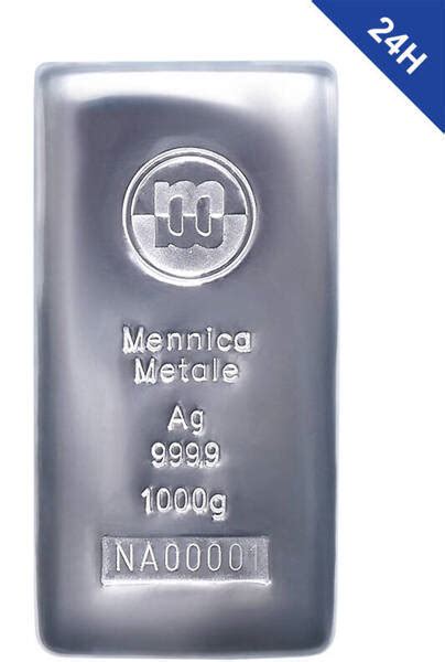 Sztabka z czystego srebra 1 kg czystość 999 9 4N Mennica Metale 24h