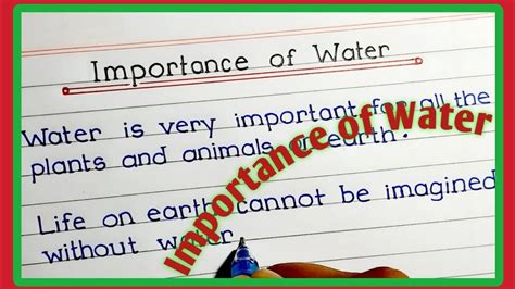 Importance Of Water Essay In English Essay On Importance Of Water