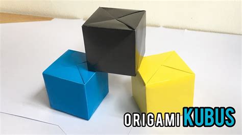 Origami Kubus Cara Membuat Kubus Dari Kertas Tanpa Gunting Youtube