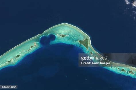 Satellite image of Enewetak Atoll nuclear test craters. News Photo ...