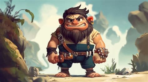 cartoon   monster   beard   beard premium ai generated