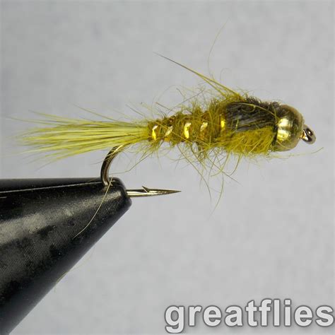 Dozen Gold Ribbed Hares Ear Olive Bead Head Great Flies