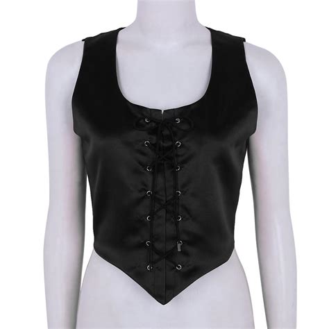 Buy Women Bodice Pirate Fair Wench Corset Lace Up Vest Top For Medieval