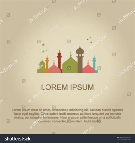 Silhouette Mosque Masjid Background Stock Vector (Royalty Free ...