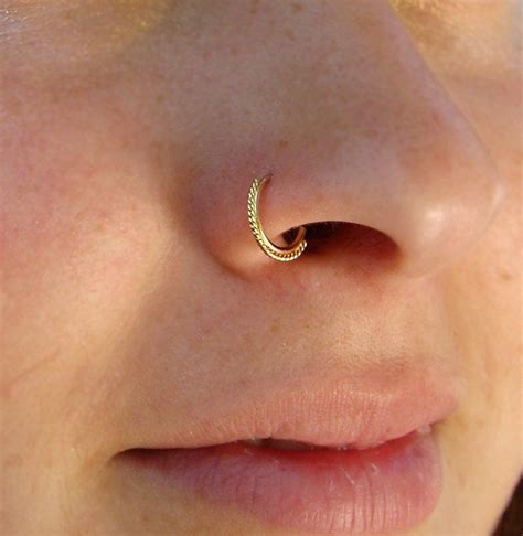 24G Rose Gold Nose Ring Hoop Slightly Adjustable Delicate Micro Thin