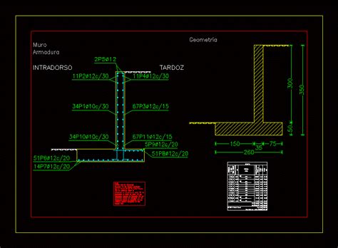 Muro De Contencion En Dwg Kb Librer A Cad