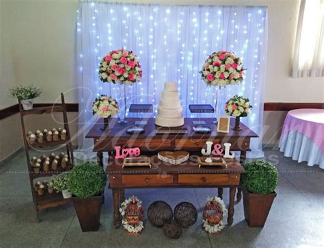 Decoracao De Casamento Rustico Simples Mesa Do Bolo Festas Criativas