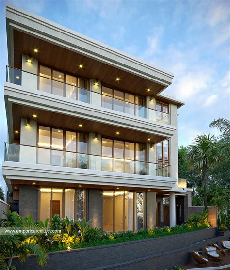 Desain Tampak Samping Villa Style Villa Bali 3 Lantai Bapak HDR Type A