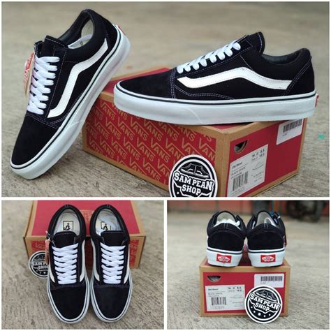 Jual 100 Grade Ori Sepatu Vans Old Skool Classic Black White Premium