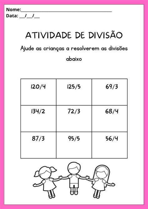 Atividades de multiplicação e divisão 4º ano Para Imprimir