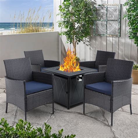 Mf Studio Pcs Outdoor Patio Furniture Set With Inch Btu