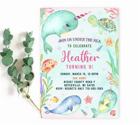 Under The Sea Birthday Invitations Editable Templates Online Free Demo