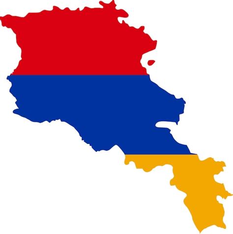 Mapa de armenia con cartografía asiática de bandera Vector Premium