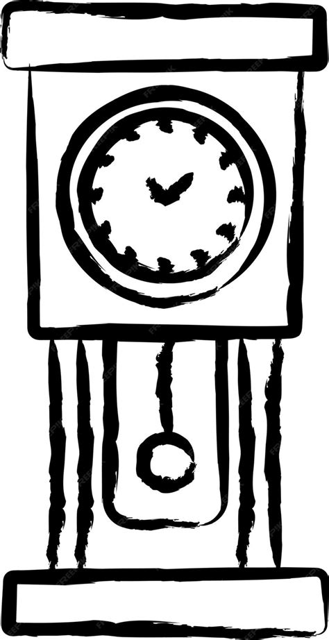 Premium Vector Pendulum Clock Hand Drawn Vector Illustration