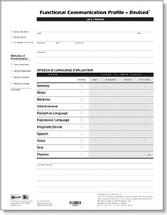 Functional Communication Profile Revised Fcp R Pro Ed And Pci Education