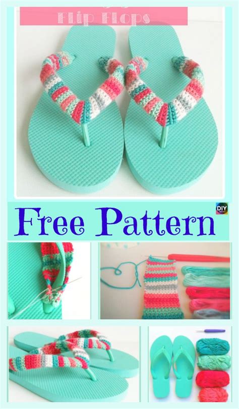 8 Awesome Flip Flop Crochet Slippers Free Patterns DIY 4 EVER