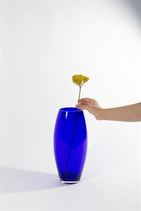 Large Cobalt Blue Vase Handmade In Poland Etsy