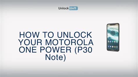 HOW TO UNLOCK Motorola One Power P30 Note YouTube