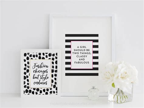 A Girl Should Be Two Things Classy And Fabulous Office Wall Etsy