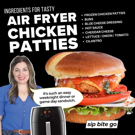 Crispy Frozen Chicken Patties In Air Fryer Recipe Sip Bite Go